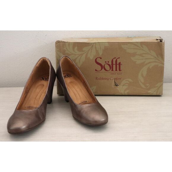 Sofft SF0072900 Women's Sz 8M Bronze Metallic Leather Lana Signature Pumps - Picture 1 of 14